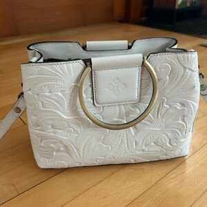 Patricia Nash Empoli Satchel crossbody handbag white